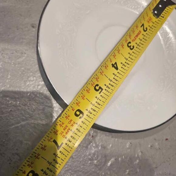 Noritake Saucer Reina 6450Q 6" Plate White With Silver Edge - Picture 5 of 5